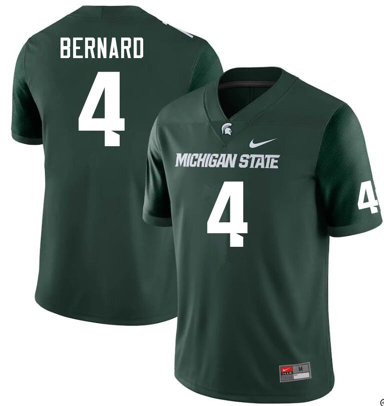 Men #4 Germie Bernard Michigan State Spartans College Football Jerseys Sale-Green